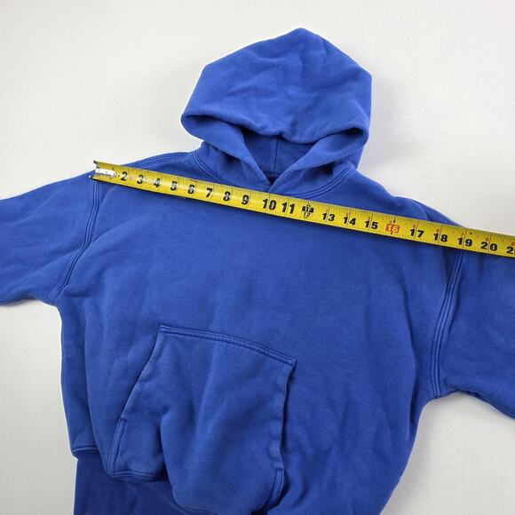 YZY Gap Hoodie Youth Small 6-7 Blue Pullover Kangaroo Pocket Drop Shoulder Kids - Picture 6 of 11